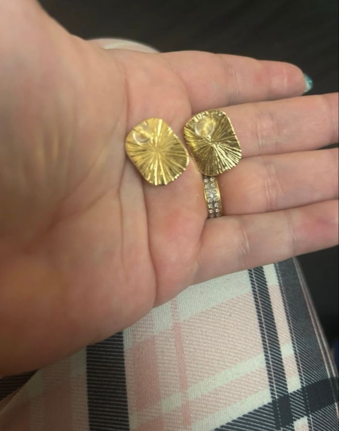 Boucles d’oreilles NEUVES pour femme couleurs bordeaux et doré - photo numéro 7