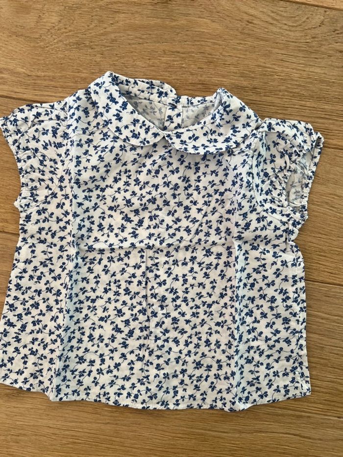 Vend lot de 2 blouses manches courtes jacadi 6 mois neuf sans étiquette - photo numéro 3