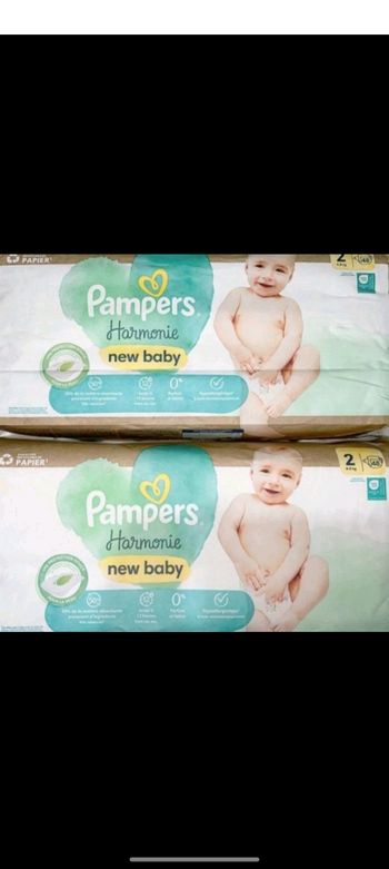 2 paquets de couches Pampers harmonie taille 2