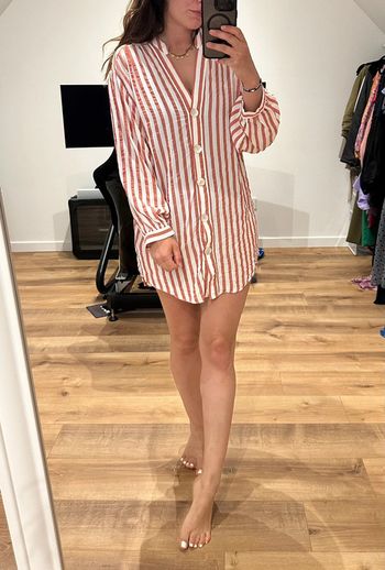 Tunique rayée Zara détail boutons nacrés 🌹