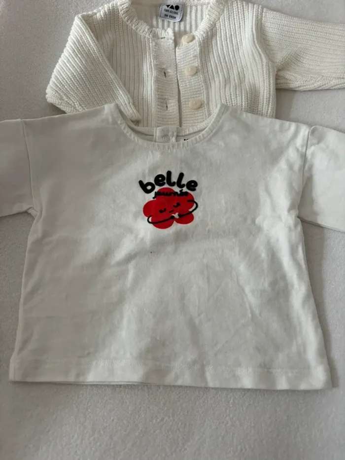 Gilet + tee shirt bébé fille taille 3mois - photo numéro 6