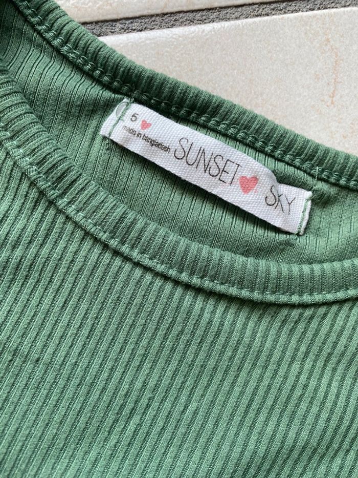 Ensemble jupe à volant fleurs fille et t-shirt côtelé - photo numéro 6