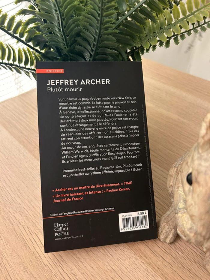 Livre Plutôt mourir de Jeffrey Archer - photo numéro 2