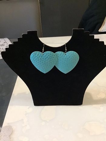 Paire de boucles d’oreille forme cœur 6-6, 5cm