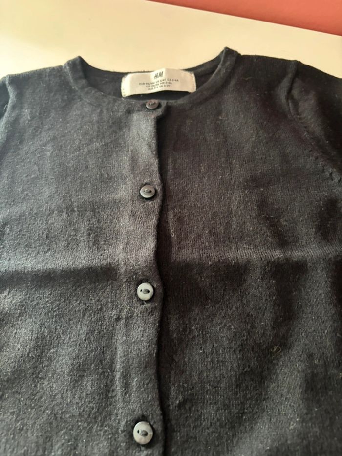 Cardigan noir H&M 2-4A/98-104 - photo numéro 3