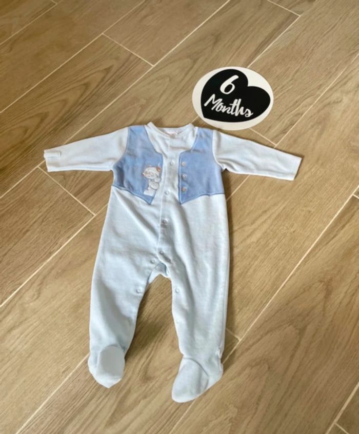 Pyjamas une pièce velour Noukie’s 6 mois - photo numéro 4