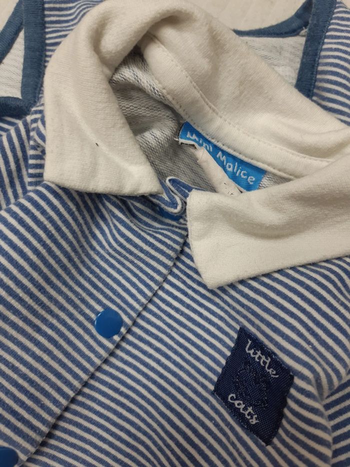 Ensemble salopette et gilet rayé 6 mois - photo numéro 6
