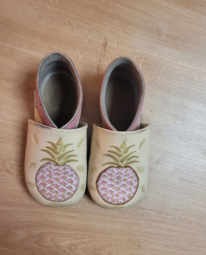Chaussons cuir Ananas Lait et Miel taille 25-26 - photo numéro 8
