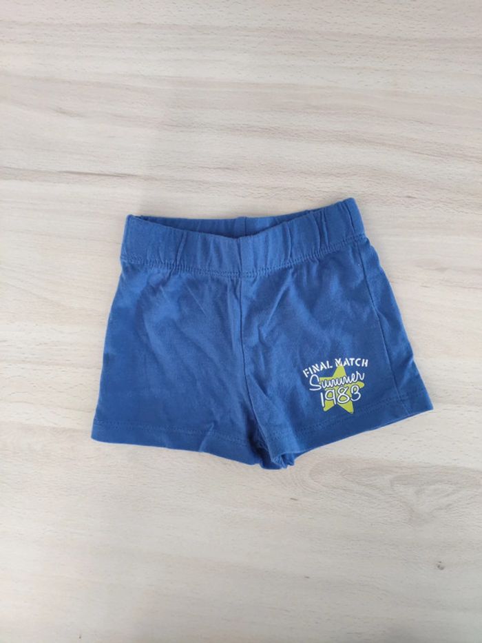 Short bleu bébé garçon Final match 3 mois
