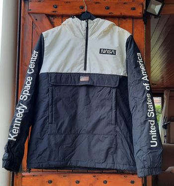 Veste noire et blanche, homme, Pull & Bear, taille S