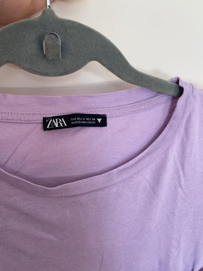 t-shirt manches courtes lila zara taille S - photo numéro 2