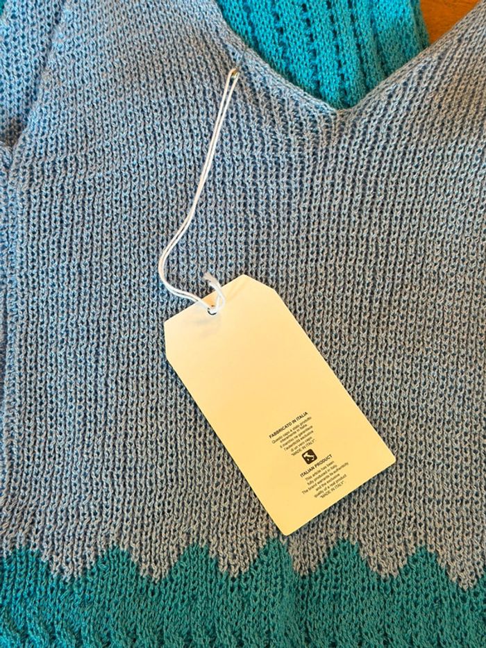 Robe longue maille bleue Alchemia Tricot – Taille unique Neuve - photo numéro 8