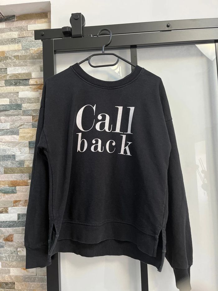 Pull Sweat noir écriture Call Back Bershka
