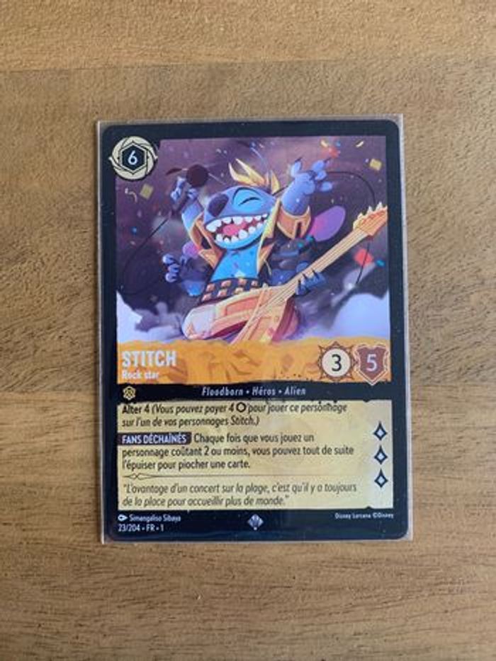 Carte Lorcana Stitch super rare premier chapitre