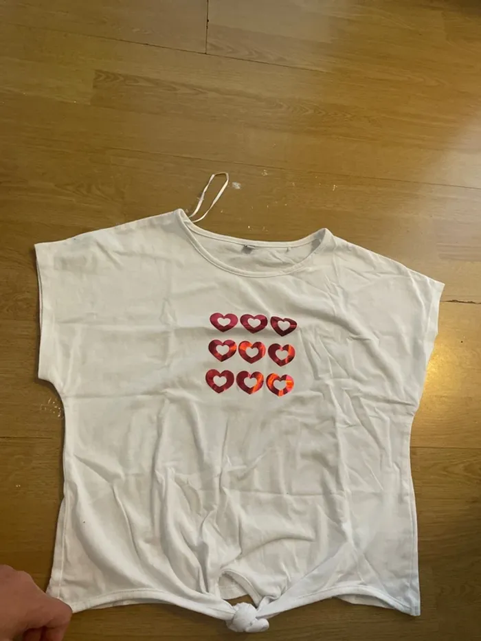 Tee shirt légèrement croc top fille 12 ans