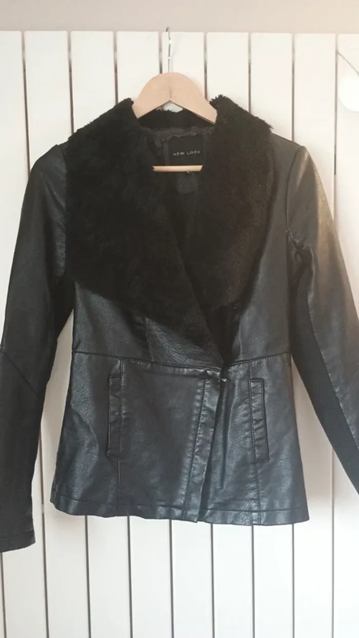 Veste bi matière cuir