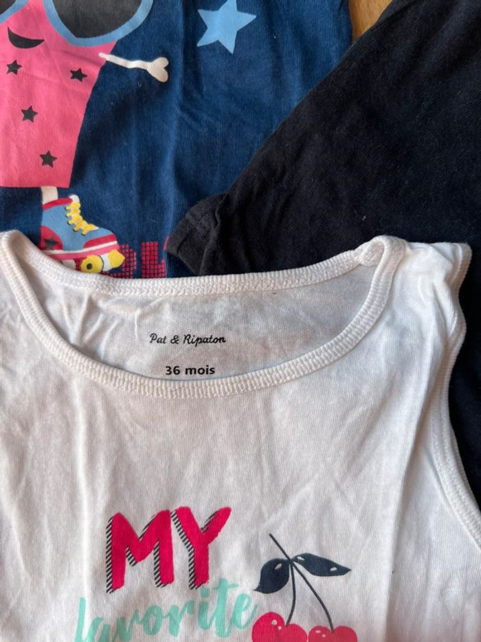 Lot de 3 t-shirts fille à motif taille 3 ans - photo numéro 2