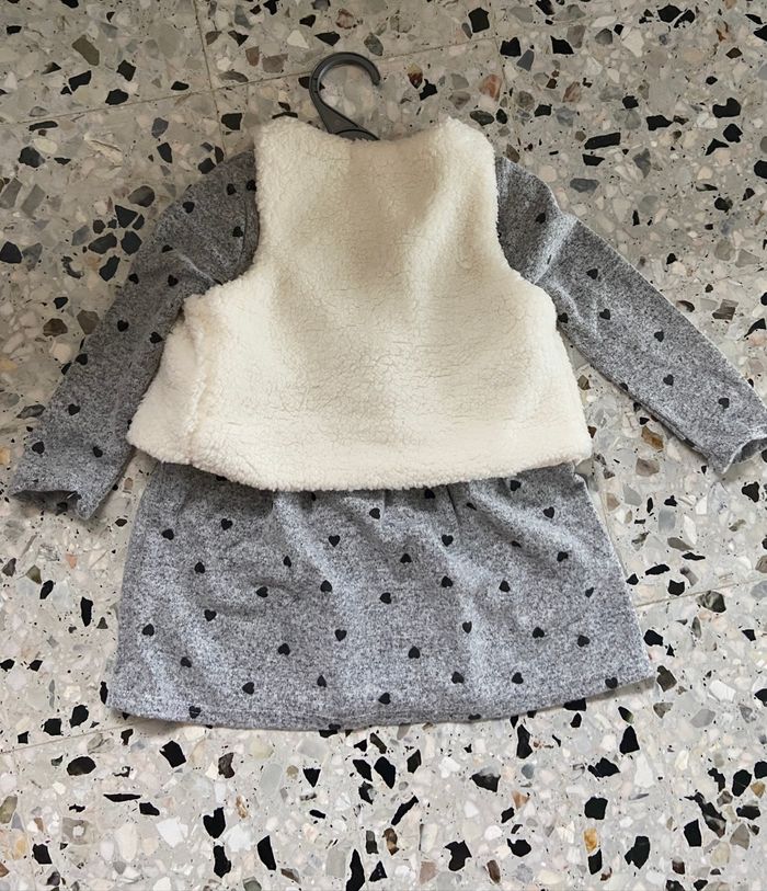 Ensemble robe grise et gilet 24 mois - photo numéro 3