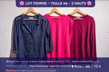 😍 lot 6 hauts taille 46