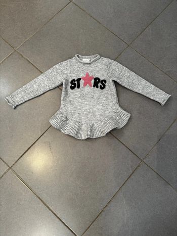 Pull / Sweat long avec effet jupon - Orchestra - Stars / Etoiles - Gris, bleu marine & rose - 5 ans