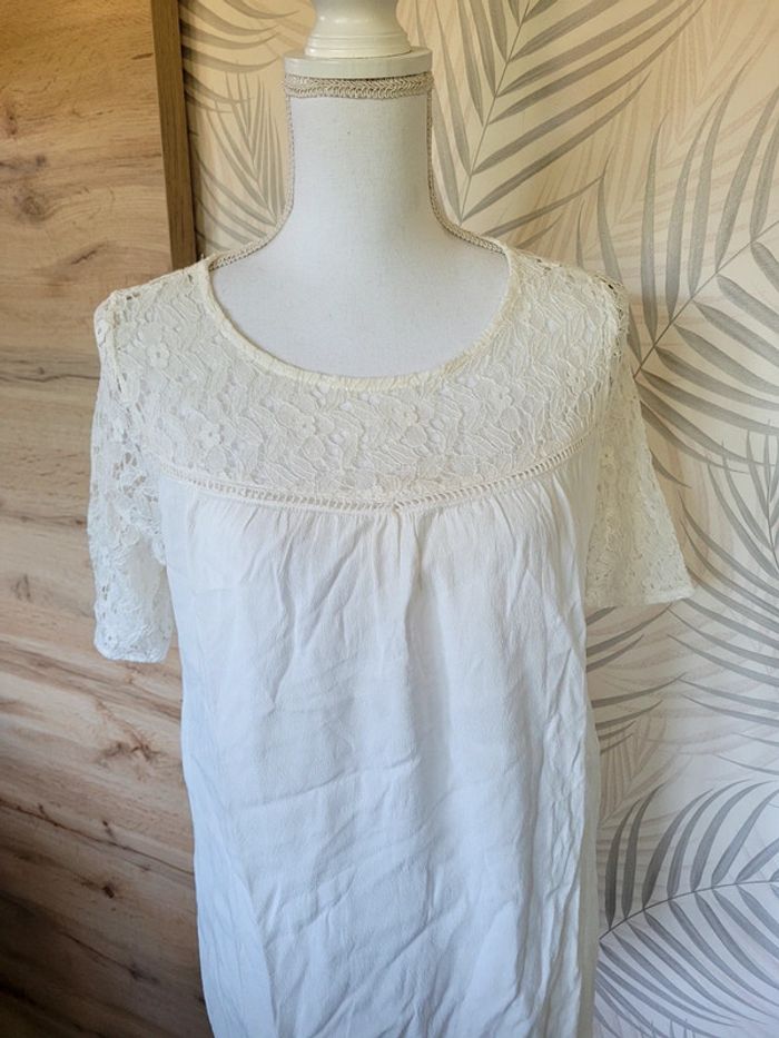 Blouse blanc crème taille M - photo numéro 2