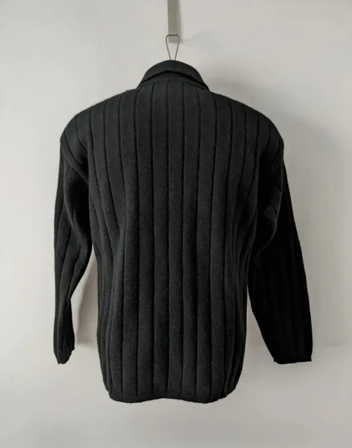 Gilet pull zippé en laine - Serge Blanco - taille L - photo numéro 2