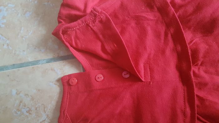 Ensemble robe-legging fille 6 mois rouge et bleu - photo numéro 5