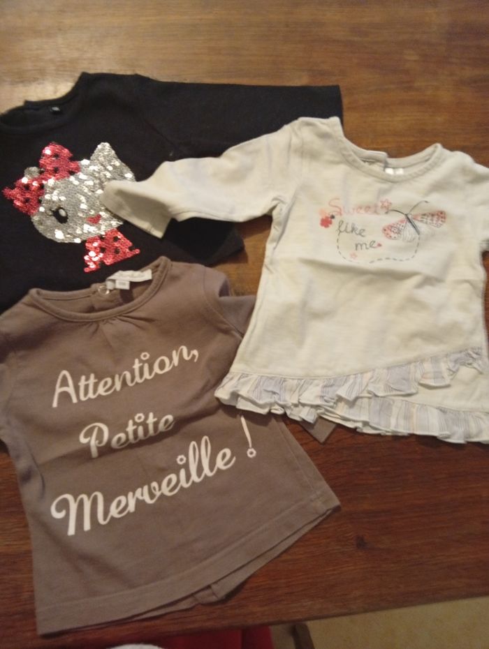 Lot de 3 haut manche longue taille 6 mois