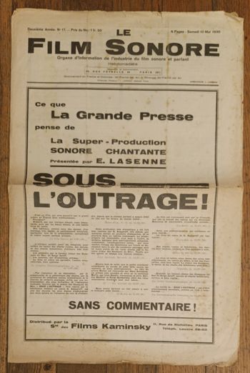 Rare ancien journal Le film sonore 1930 vintage