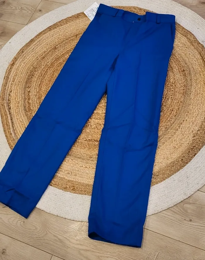 Pantalon bleu neuf avec étiquette Adolphe Lafont T42 - photo numéro 2