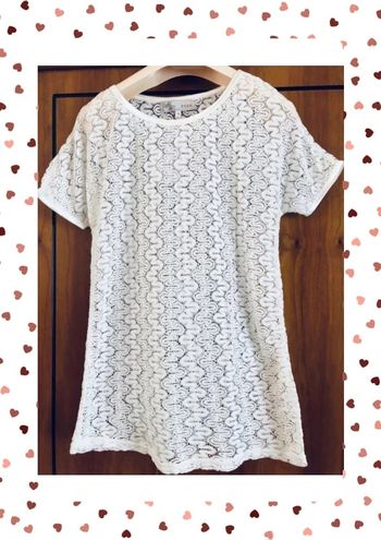 T-shirt blanc dentelle 38 neuf avec étiquette