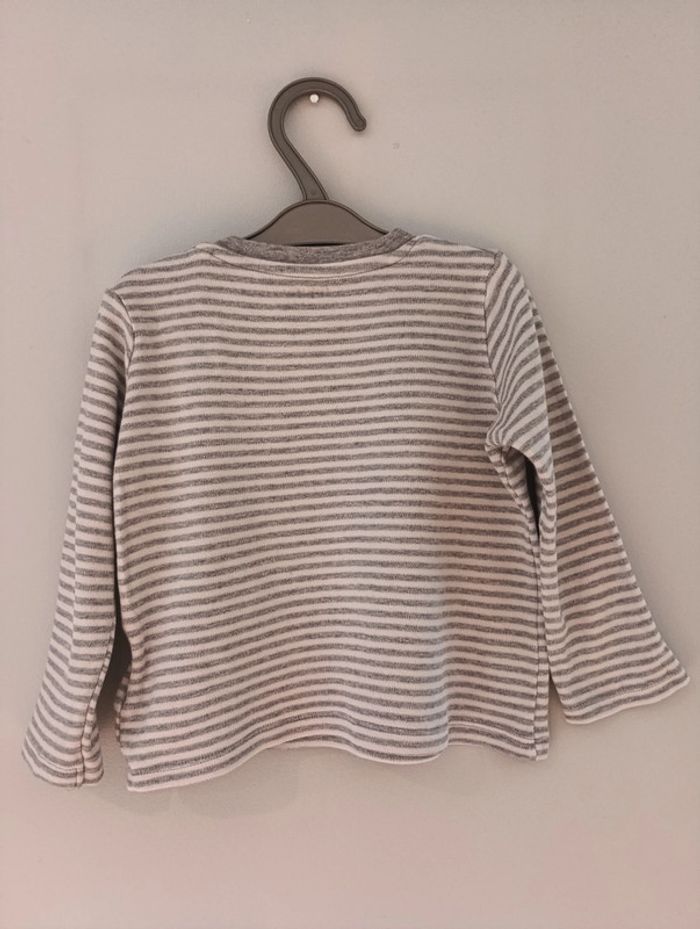 t-shirt manches longues lupilu gris 12-24mois - photo numéro 3