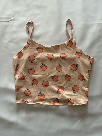 Top/débardeur abricot à motif pêche - 14 ans