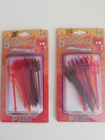 Lot de 2 paquets de pics Tridents halloween pour apéro
