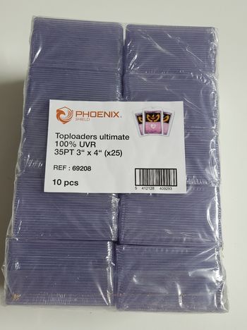 Lot de 10 paquets de 25 Toploader phoenix shield pour cartes tcg Neuf