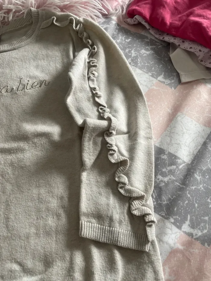 Pull fille beige - photo numéro 3