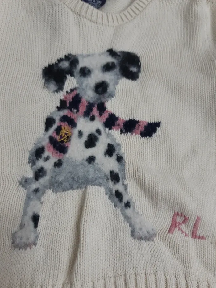 Pull chien dalmatien Ralph Lauren 4 ans - photo numéro 3