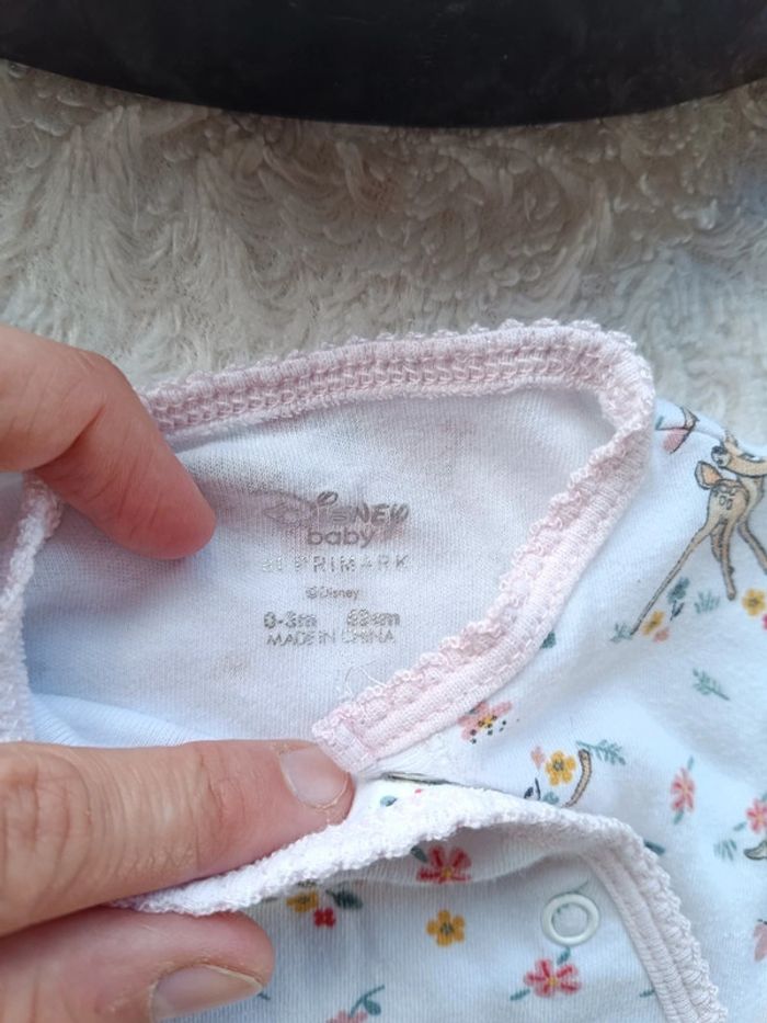 Pyjama grenouillère été léger Fille 0/3 mois Bambi Disney Primark 100% coton - photo numéro 6