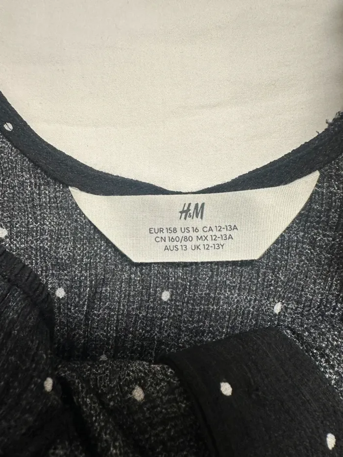 DébardeDébardeur H&M noir à pois blancs – Taille 158 - photo numéro 3