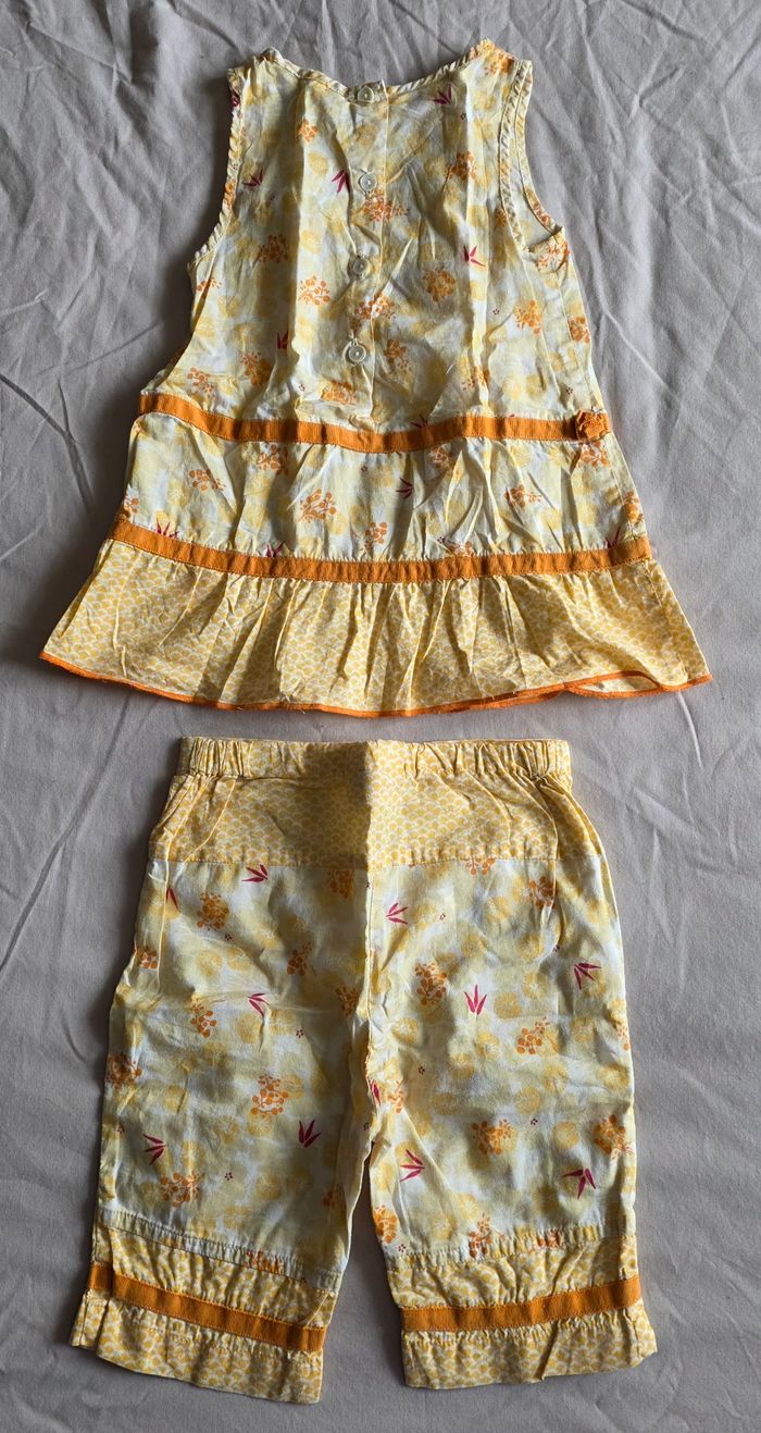 DPAM Ensemble Robe et Corsaire Coton Jaune 12 mois - photo numéro 3