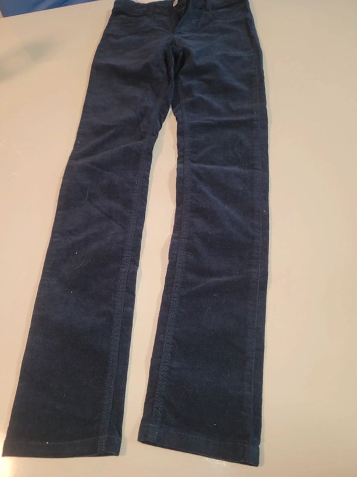 Pantalon zeeman velours bleu marine 158cm tbe