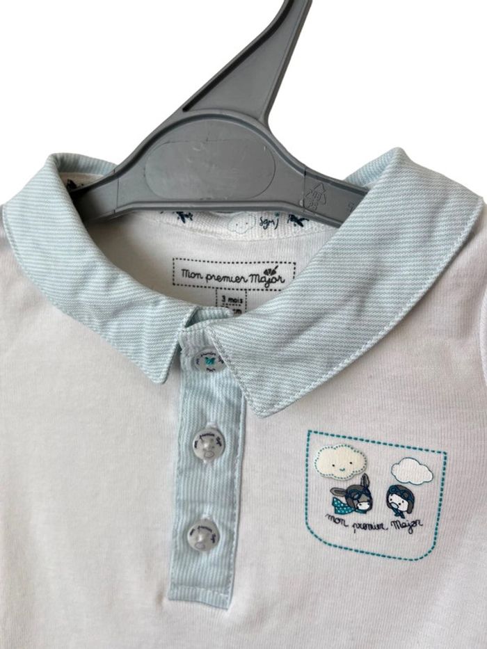 Body manches courtes avec col polo - Sergent Major 3 mois (59cm) - photo numéro 2