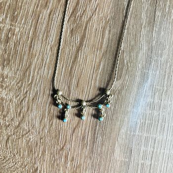 Collier vintage | argenté & bleu 🌿