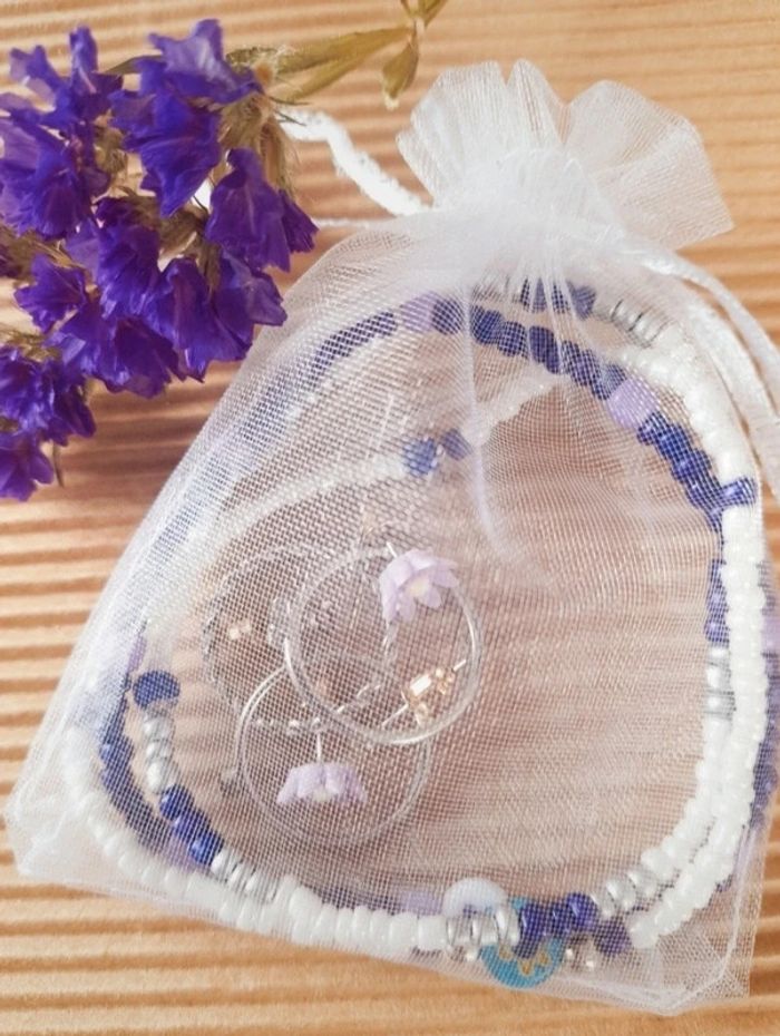 Petit Lot bijoux mauve et argenté