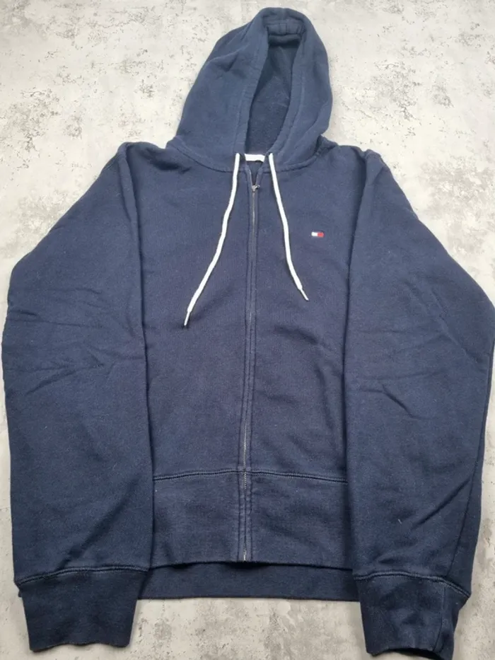 Veste zippée Tommy Hilfiger bleu marine, L Hommes (mesures en photos) - photo numéro 3