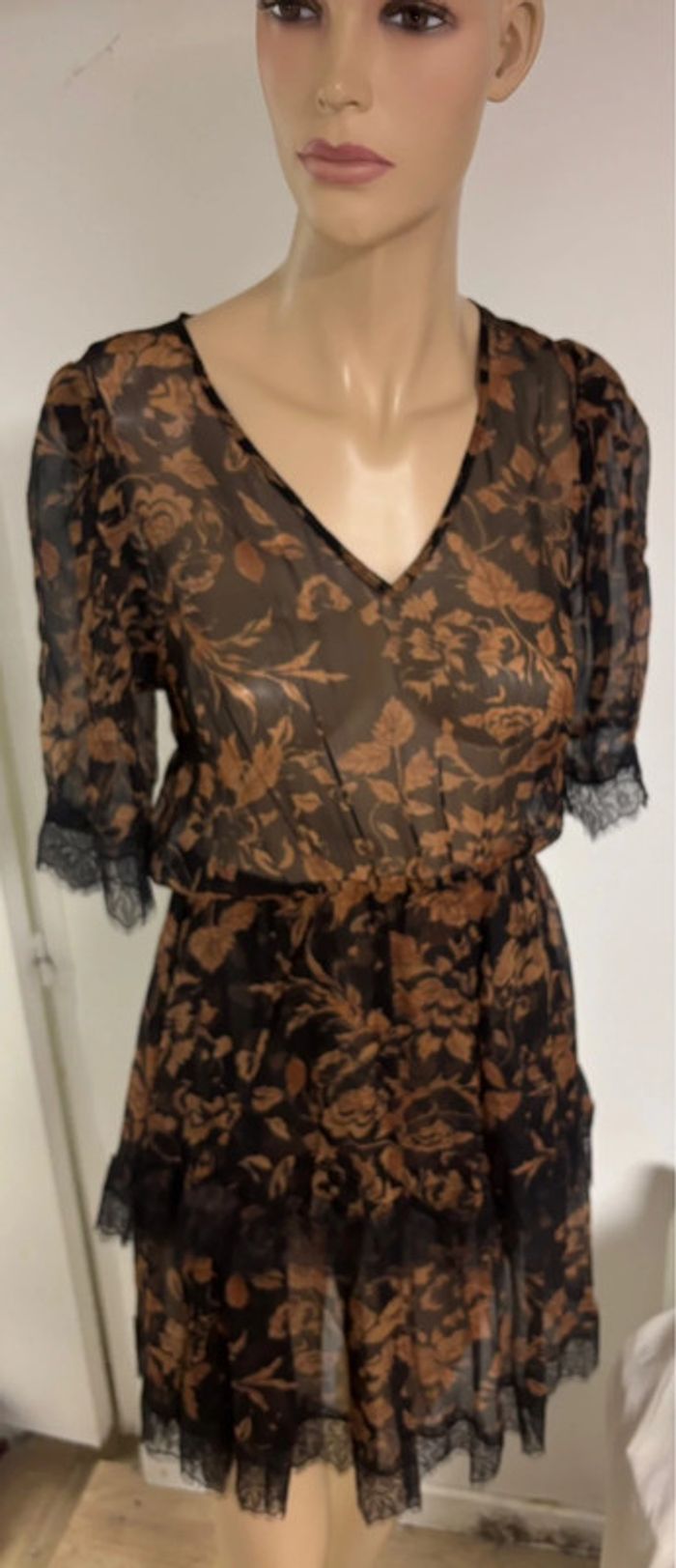 Robe d’été neuve The Kooples noire et marron - Taille 1 - photo numéro 11