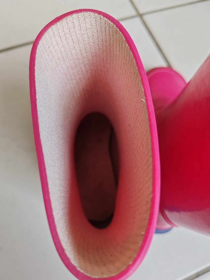 Bottes de pluie rose et bleu fille taille 28 - photo numéro 4