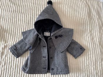 Manteau hiver - bleu marine - pattes de poule - fille - Kiabi - 6 mois - très bon état