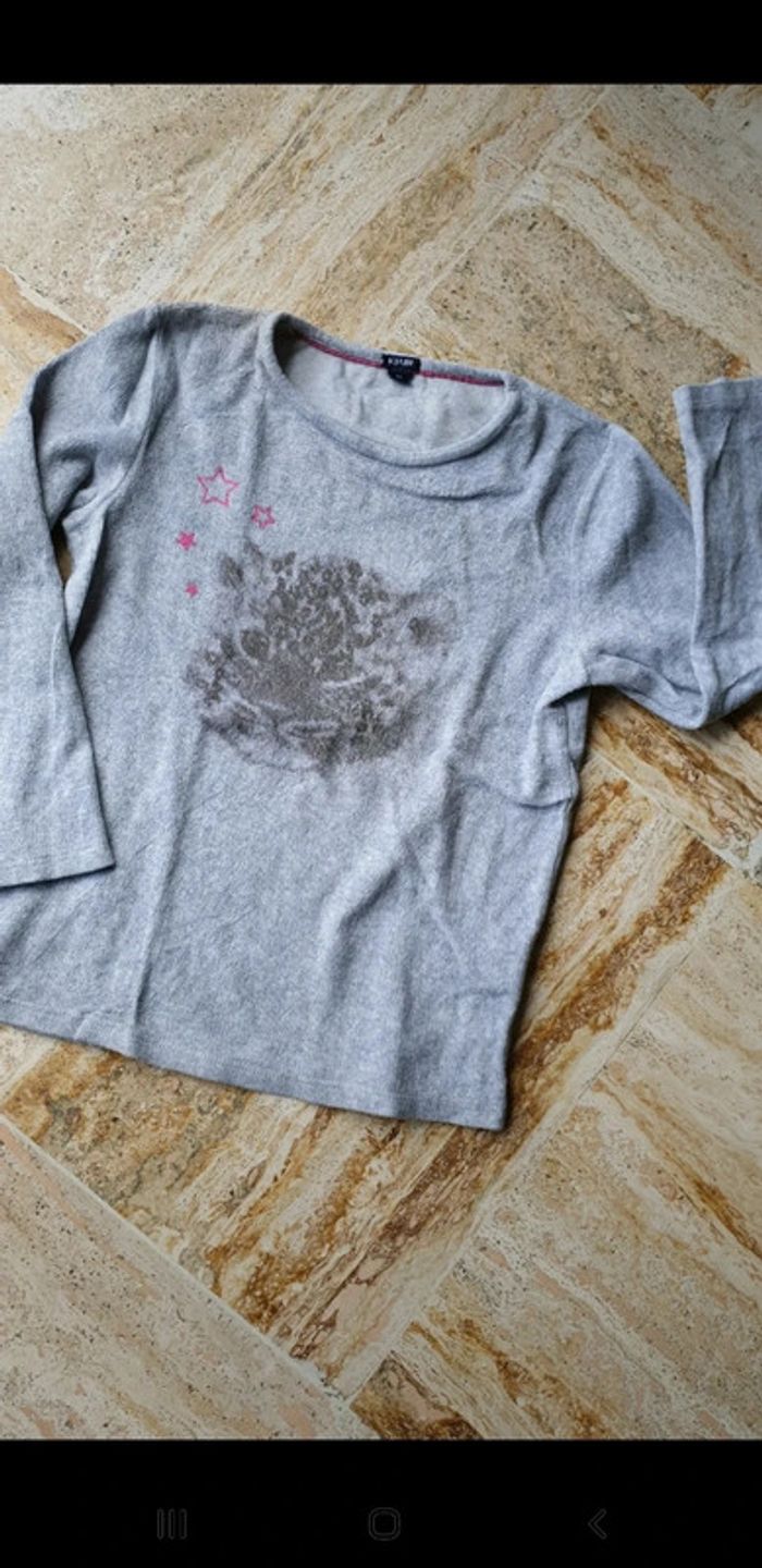 Pyjama fille gris 8 ans - photo numéro 2