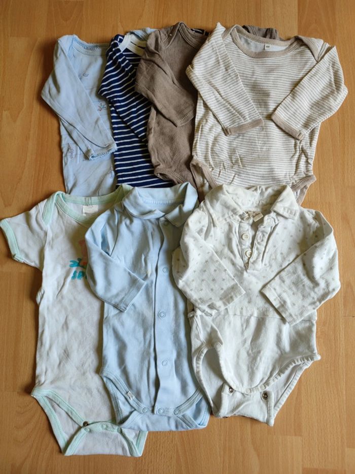 Lot de 7 bodies manches longues en 6M